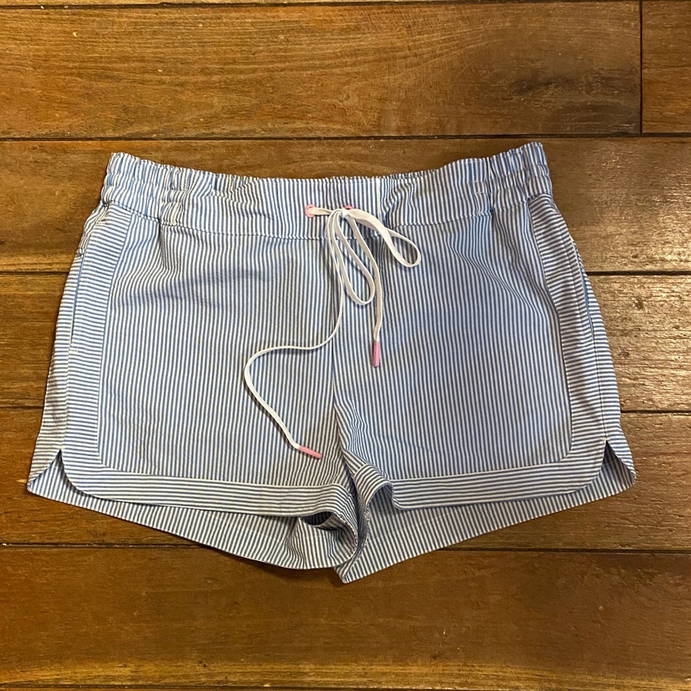 Vineyard Vines Performance Blue and White Striped Athletic Shorts